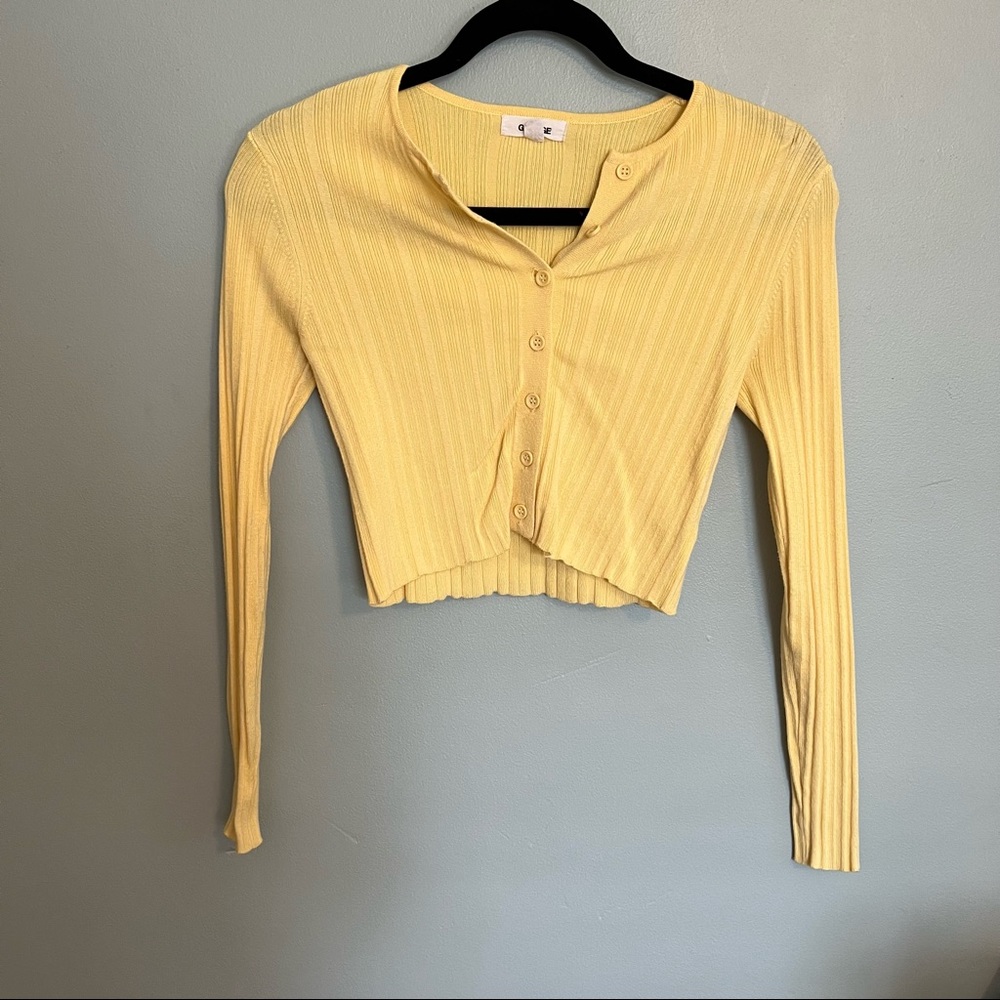 Garage Yellow Cropped Cardigan - Picture 3 of 3